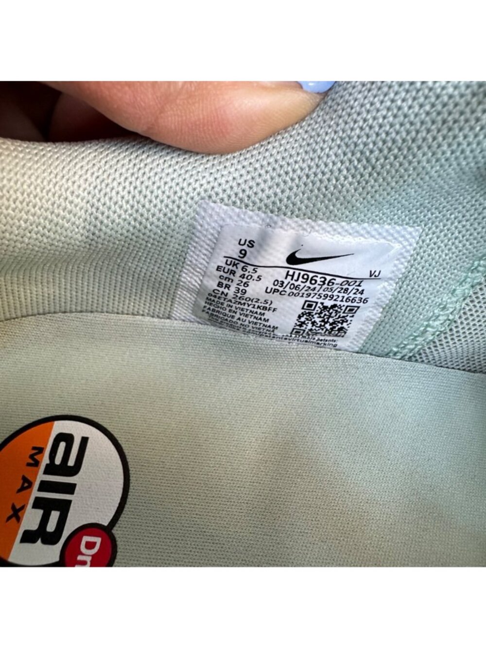 ✨Nike Air Max DN SE Seafoam Size 9 Women's Shoes Sneakers Mint Green HJ9636-001✨ - Picture 11 of 11
